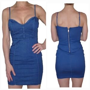 Blue Denim Mini Dress Size Small Windsor